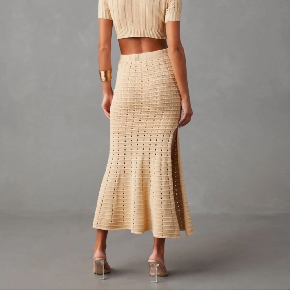 Vici Joplin Cotton Knit Maxi Cream Skirt Size Small New without tags - Picture 3 of 14